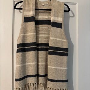 Madewell Cream and Black Knit Vest